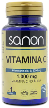 Вітаміни Sanon Vitamina C 60 таблеток De 1700 мг (8436556086571)