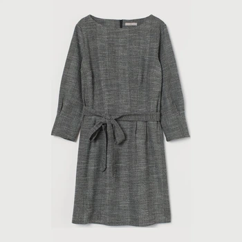 Платье короткое осеннее женское H&M 0942771 32 Серое (7000000000969)