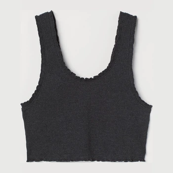 Топ жіночий H&M 0967315 L Темно-сірий (7000000001054)