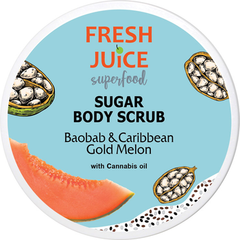 Сахарный скраб для тела Fresh Juice Superfood Baobab & Caribbean Gold Melon 225 мл (4823015942204)