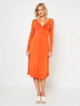 Сукня міді літня жіноча Stradivarius 6324/643/344 M Помаранчева (SZ06324643344036)