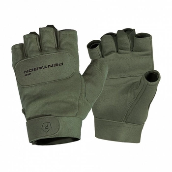 Рукавиці тактичні безпалі Pentagon Duty Mechanic 1/2 Gloves Олива S