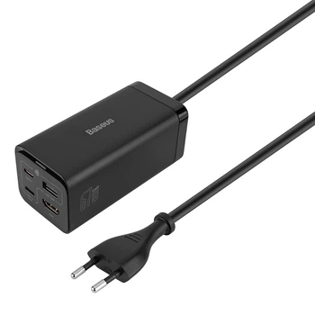Зарядное устройство Baseus GaN5 Pro Desktop Fast Charger 1U+2C+HDMI 67W with 1.5m power cord EU Black (CCGP110201) (2242506)