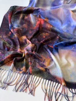 Кашеміровий шарф Bruno Rossi картина 70 см на 200 см різнобарвний 424074