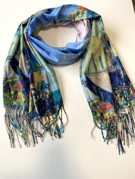 Кашемировый шарф Bruno Rossi картина 70 см на 200 см разноцветный 424073