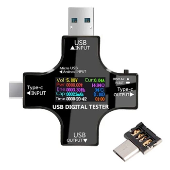 USB тестер тока напряжения емкости Atorch J-7 многофункциональный тестер с CType-C MicroUSB