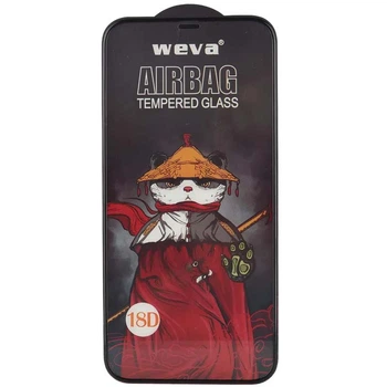 Захисне 2.5D скло Weva AirBag (тех.пак) для Apple iPhone 12 Pro / 12 (6.1") Чорний