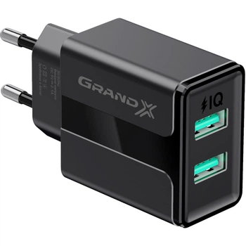 Зарядное устройство Grand-X 5V 2.1A USB Black (CH-15B)