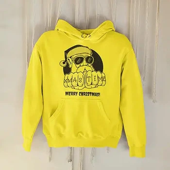 Худі унісекс Style Print ПОГАНИЙ САНТА розмір L жовтий