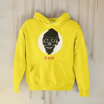 Худі унісекс Style Print НОВОРІЧНИЙ ЧЕРЕП САНТИ розмір M жовтий