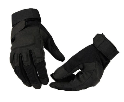 Тактические перчатки с закрытыми пальцами с защитой костяшек XL Черные