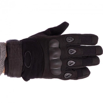 Тактичні повнопалі військові рукавички із захистом кісточок закриті L Чорні