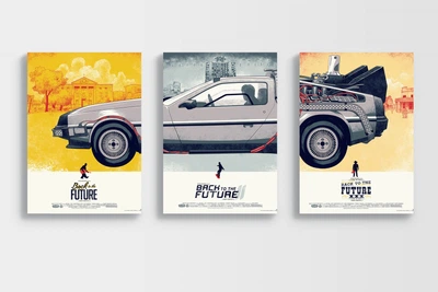 Набір постерів у рамках Back to the Future / Назад у майбутнє / Триптих