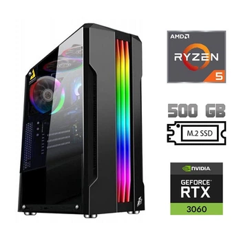 Игровой ПК / AMD Ryzen 5 5500 (6(12) ядер по 3.6-4.2 GHz) / 16 GB DDR4 / 500 GB SSD M.2 / nVidia GeForce RTX 3060, 12 GB GDDR6, 192-bit / 700W