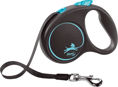 Smycz automatyczna FLEXI Black Design S 5m niebieska (4000498033937)