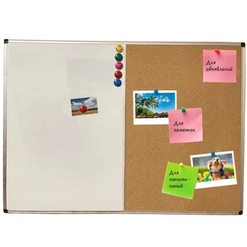 Доска UkrBoards комби пробковая / маркерно магнитная 60х90 см (UB60x90WС)