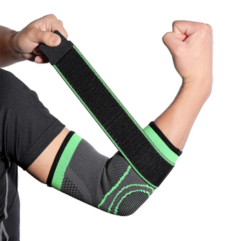 Спортивный бандаж локтевого сустава, фиксатор на локоть Knee Bands (Черный с Зеленым)