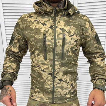 Чоловіча водонепроникна Куртка з Капюшоном Squad Softshell на флісі піксель розмір XL