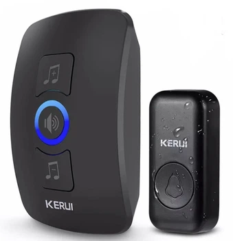 Беспроводной дверной радиозвонок KERUI M525 Плоская кнопка Черный