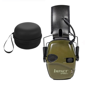 Навушники тактичні активні під кріплення на каску шумоподавляючі Impact Sport з чохлом