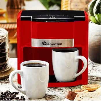 Краплинна кавоварка Domotec MS-0705 з двома чашками 500 Вт Червоний (12636)
