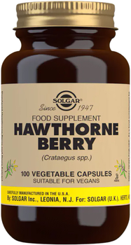 Suplement diety Solgar Hawthorne Berry 100 kapsułek (33984039377)