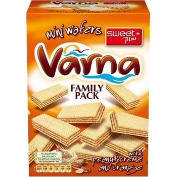 Вафлі Sweet Plus Varna Family з арахісовим кремом та смаком апельсина 260 г (1110322)