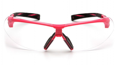 Очки защитные открытые Pyramex Onix Pink (clear) прозрачные в розовой оправе