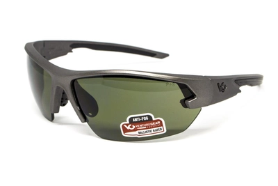 Защитные очки Venture Gear Tactical Semtex 2.0 Gun Metal (forest gray) Anti-Fog, чёрно-зелёные в оправе цвета