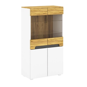 Вітрина низька Blonski Onyx E 2д2в 1475х801х420 мм Дуб крафт золотий/Білий мат