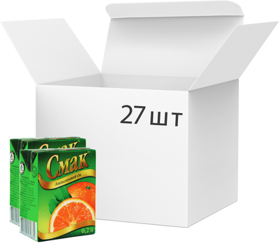 Упаковка соку Смак Апельсинового 0.2 л х 27 шт (4820001470635)