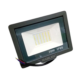 Світлодіодний прожектор Rablex RB530 SMD 30W 6000K IP66 вологозахищений, промисловий LED прожектор 1000 Лм для вулиці та приміщень, фасадний світильник з холодним білим світлом та кронштейном
