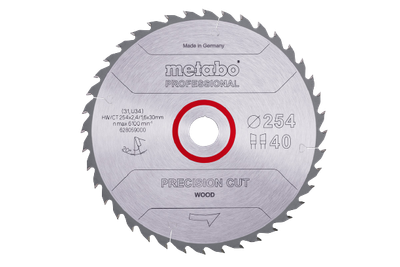 Пильный диск по дереву Metabo 254x30x2.4, 40 зубьев (628059000)