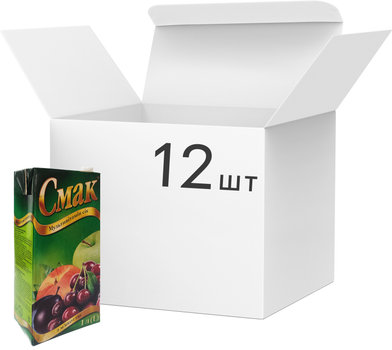 Упаковка соку Смак Мультивітамінний 1 л х 12 шт. (4820001472509)