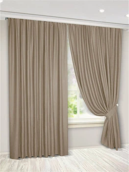 Штори, портьєри однотонні блекаут Jolie maison 150x270 см 2 шт Капучіно