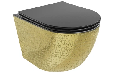 Подвесной унитаз MEXEN LENA BLACK GOLD с узором