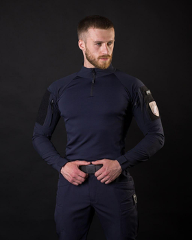 Чоловіча тактична сорочка Убакс синій під шеврони армійська XL