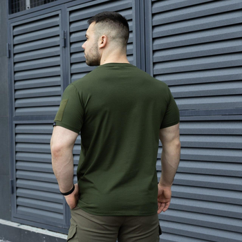 Мужская тактическая футболка хаки под шевроны армейская L