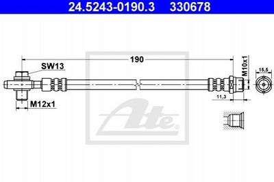 Гальмівний шланг ATE 24524301903 Volkswagen Passat 8E0611775E, 8E0611775J, 8E0611775B