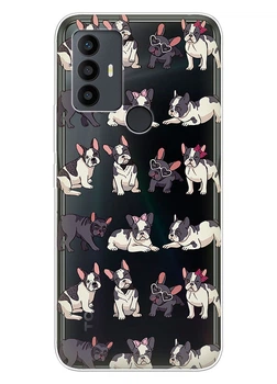 Прозрачный силиконовый чехол iSwag для TCL 30 SE / TCL 30E / TCL 306 / TCL 305 с рисунком - Маленькие бульдоги (ISTCL30SE60)