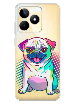 Прозорий силіконовий чохол iSwag для Realme Narzo N53 з малюнком - Мопс (ISRNN5362)