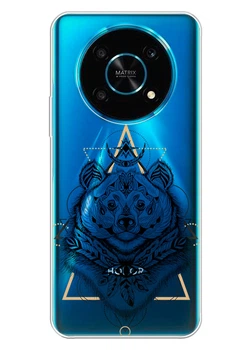 Прозорий силіконовий чохол iSwag Huawei Honor Magic 4 Lite з малюнком - Ведмідь індіанець (ISHHM4L61)