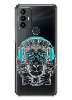 Прозрачный силиконовый чехол iSwag для TCL 30 SE / TCL 30E / TCL 306 / TCL 305 с рисунком - Лев (ISTCL30SE59)