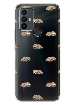 Прозрачный силиконовый чехол iSwag для TCL 30 SE / TCL 30E / TCL 306 / TCL 305 с рисунком - Спящие ленивцы (ISTCL30SE68)