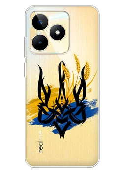 Realme Narzo N53 прозорий силіконовий чохол iSwag з українським дизайном - Атрибути України (ISRNN5386)