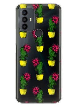 Прозрачный силиконовый чехол iSwag для TCL 30 SE / TCL 30E / TCL 306 / TCL 305 с рисунком - Кактусы (ISTCL30SE28)
