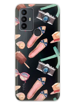 Прозрачный силиконовый чехол iSwag для TCL 30 SE / TCL 30E / TCL 306 / TCL 305 с рисунком - Женские штучки (ISTCL30SE15)