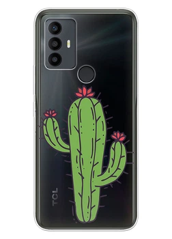 Прозрачный силиконовый чехол iSwag для TCL 30 SE / TCL 30E / TCL 306 / TCL 305 с рисунком - Тропический кактус (ISTCL30SE21)
