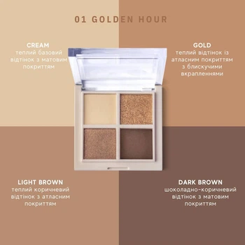 Палетка теней для век Paese Daily Vibe 01 Golden Hour - 5.5g