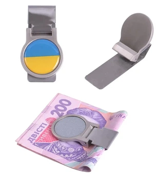 Затиск для Грошей Україна Прапор Метал